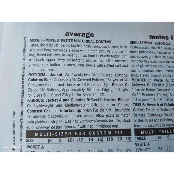 Butterick sewing pattern 3836 women's fitted jacket blouse culottes UNCUT - Picture 3 of 8